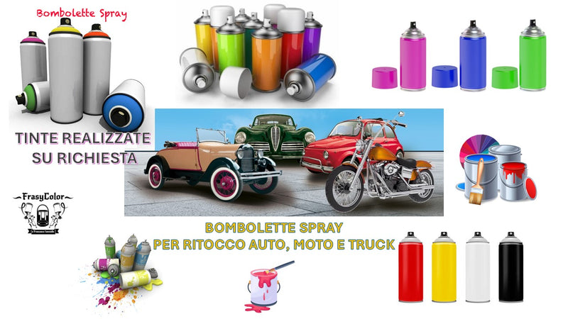 Vernice in bomboletta spray di qualsiasi colore (auto, moto, truck e molto altro)