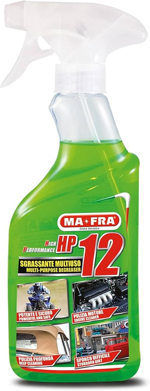 Ma-Fra, HP12, Sgrassatore Universale Multiuso con Formula Attiva, Adatto a Tutte le Superfici, Potente e Sicuro sulle Parti Trattate, Ideale per Pulizia Auto, Moto e Camper, Formato 500ml